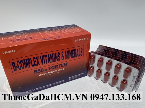 B-Complex B50/2 FORTEN Của Philppens Bổ Sung Khoáng Chất & Vitamin Dành Cho Chiến Kê ( Hộp 20 Vĩ )