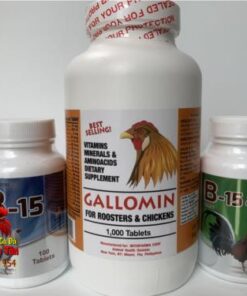 Bộ 3 Thuốc Nuôi Gà Đá B15&B12 (100viên), GALLOMIN (1000viên), B15 (100viên) Cùng Kết Hợp Giúp Gà Giàu Dinh Dưỡng, Mạnh Không Có Đối Thủ chính hãng - Thuốc Gà Đá HCM