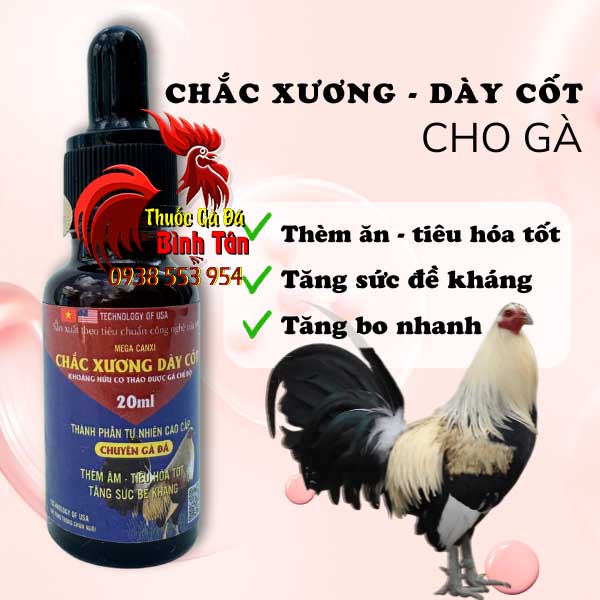 Mega-Canxi-Bo-Xuong-Cot-Deo-Dai-Ra-Chan-Lon-Cho-Ga-Da Mega Canxi - Bổ Xương Cốt, Dẻo Dai, Ra Chân Lớn Cho Gà Đá chính hãng - Thuốc Gà Đá HCM