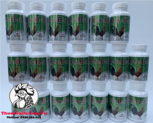Thuoc-Nuoi-Ga-Da-B15-B12-Ho-Tro-Tang-Bo-Nuoc-Mau-Hu-100-Vien Thuốc Nuôi Gà Đá B15 & B12 Hỗ Trợ Tăng Bo, Nước Máu - Hủ 100 Viên chính hãng - Thuốc Gà Đá HCM