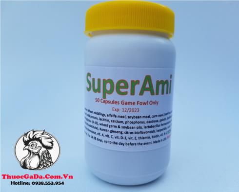 Thuoc-Nuoi-Ga-Da-SuperAmi-Cung-Cap-Nhieu-Vitamin-Dinh-Duong-Thiet-Yeu-Hu-50-Vien Thuốc Nuôi Gà Đá SuperAmi Cung Cấp Nhiều Vitamin Dinh Dưỡng Thiết Yếu - Hủ 50 Viên chính hãng - Thuốc Gà Đá HCM