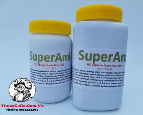 Thuoc-Nuoi-Ga-Da-SuperAmi-Cung-Cap-Nhieu-Vitamin-Dinh-Duong-Thiet-Yeu-Hu-100-Vien Thuốc Nuôi Gà Đá SuperAmi Cung Cấp Nhiều Vitamin Dinh Dưỡng Thiết Yếu - Hủ 100 Viên chính hãng - Thuốc Gà Đá HCM