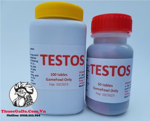 Thuoc-Nuoi-Ga-Da-TESTOS-Cua-My-Giup-Sung-Man-Tang-Co-Bap-Hu-100-Vien Thuốc Nuôi Gà Đá TESTOS Của Mỹ Giúp Sung Mãn, Tăng Cơ Bắp - Hủ 100 Viên chính hãng - Thuốc Gà Đá HCM